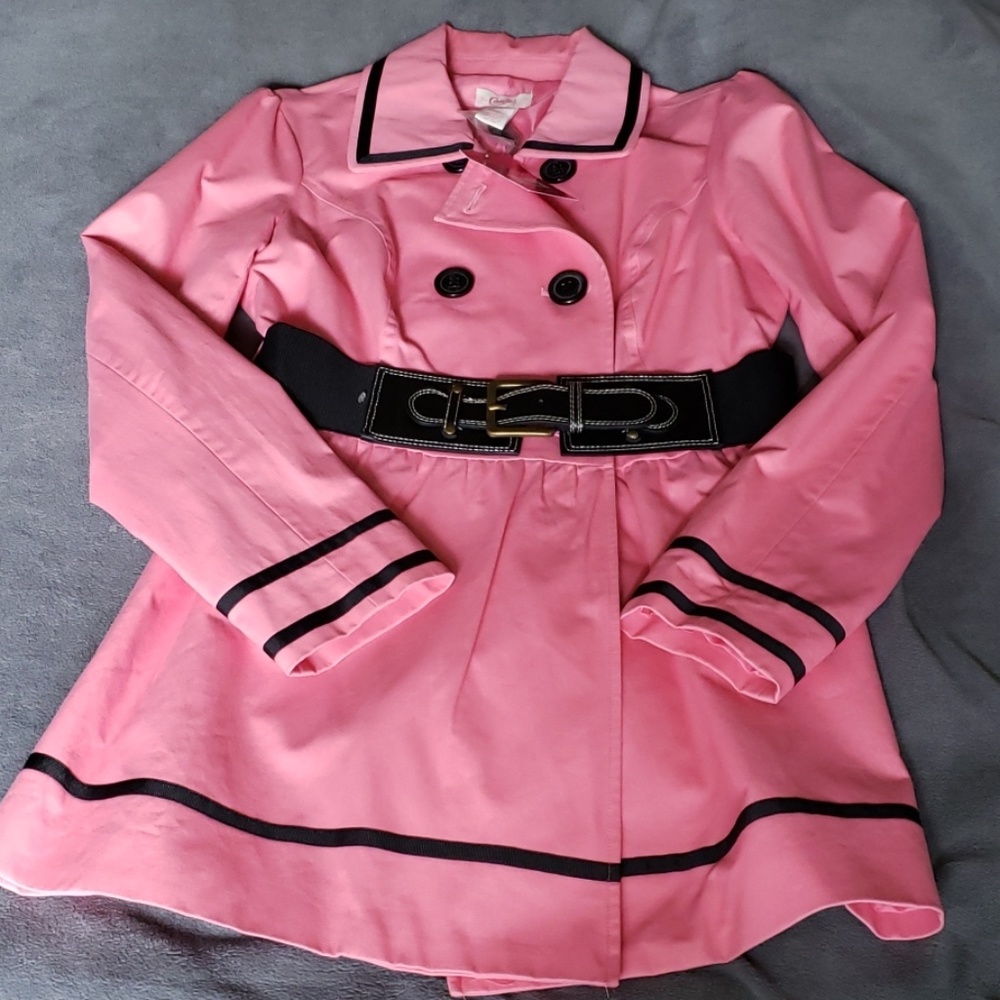 Pink and Black Candies Trench Coat